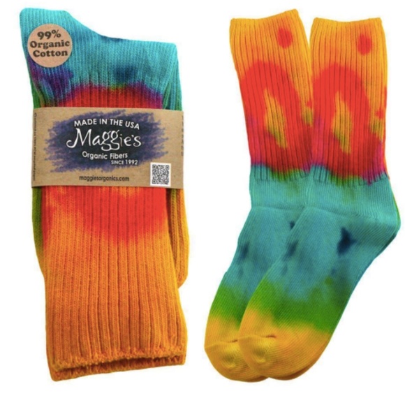 2 Pair Maggie's Organic Hand Died Crew Socks Medium Made in USA NWT - Picture 5 of 13